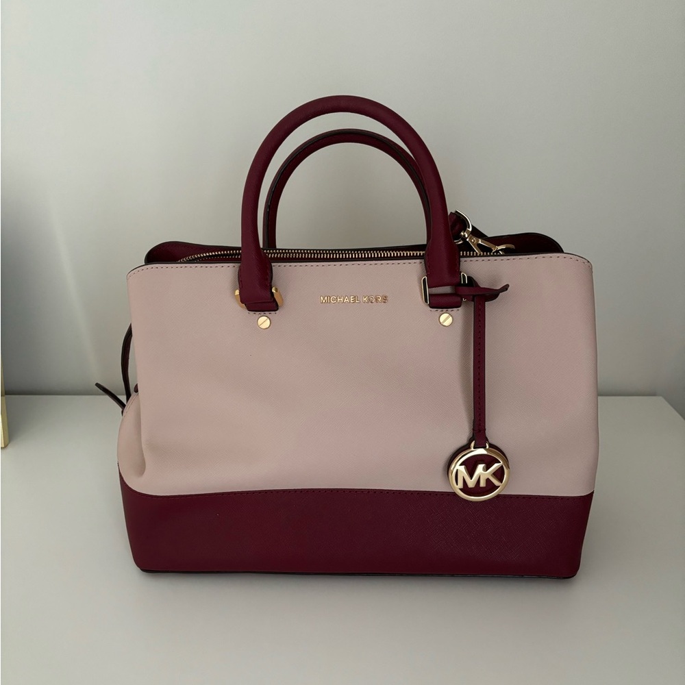 NEW Michael Kors Burgundy and dull pink cross body bag